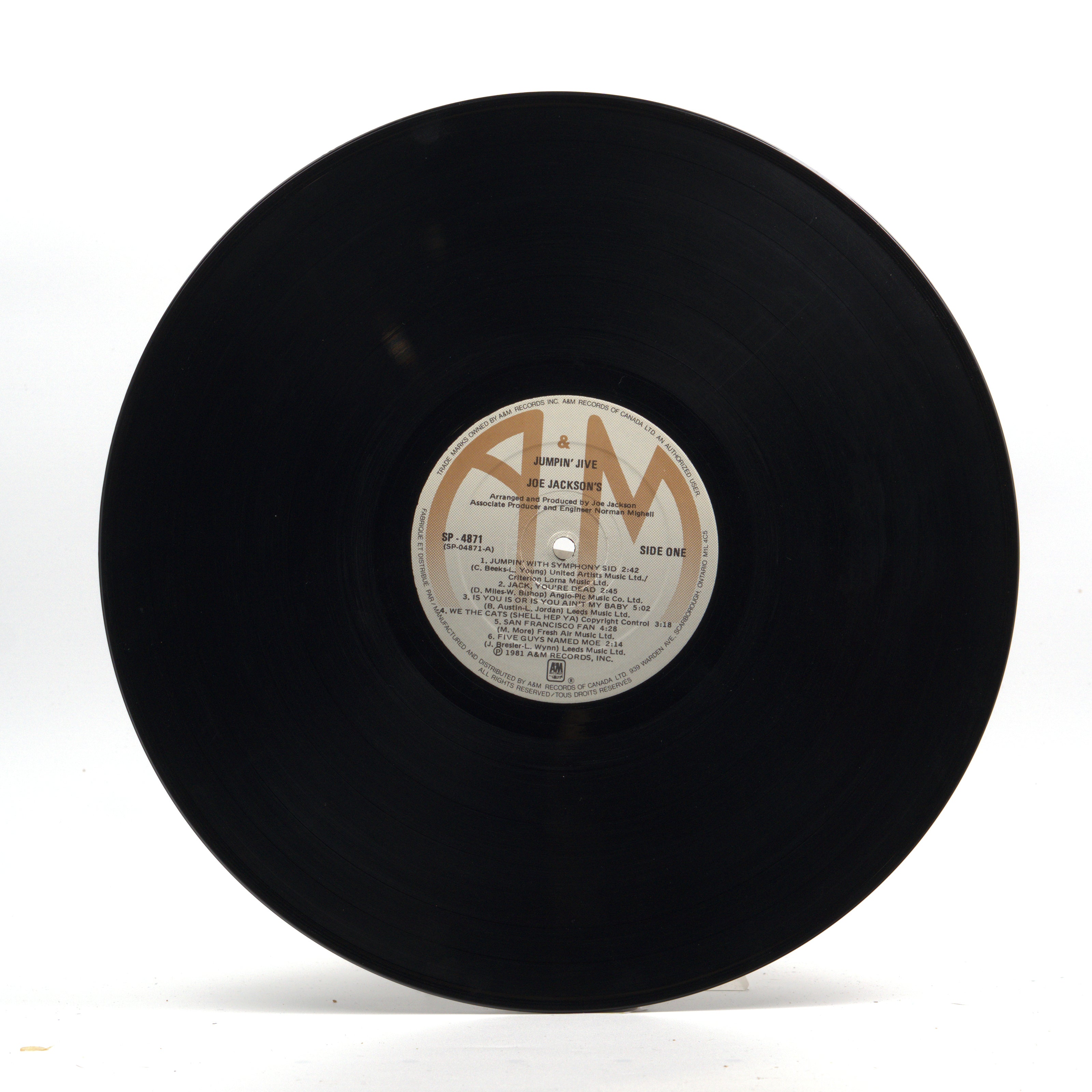 Rhythm Joey Johnson ジョーイ・ジョンソン希少 廃盤 Joe Jackson – Joe Jackson's Jumpin' Jive LP VG+ 1981 SP-4871